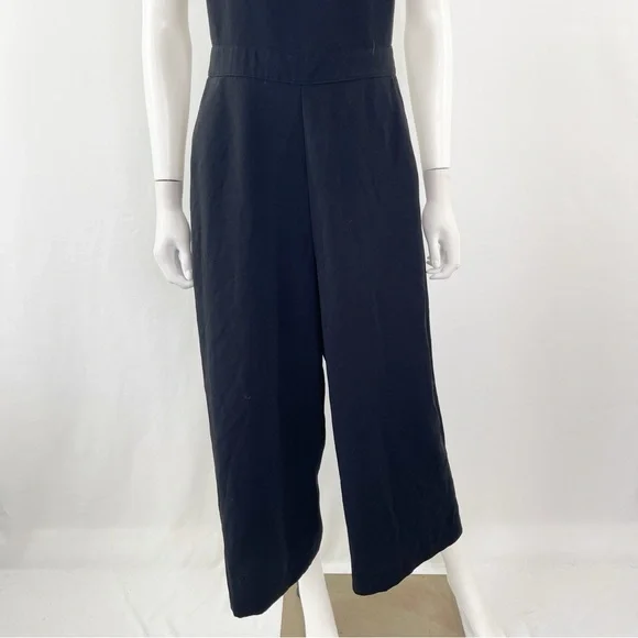 Madewell Jumpsuit Black Wide Leg Sleeveless Tie Back Square Neck Size 6 - Picture 5 of 11
